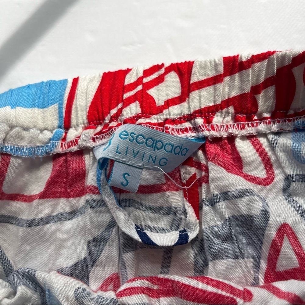 ESCAPADA Red and Blue Geometric Strapless Romper Size Small - Picture 3 of 6
